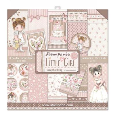 kit de Papeles Scrap  Stamperia 30 x30  Little Girl