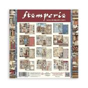 kit de Papeles  Stamperia 30 x30 Vintage Library 