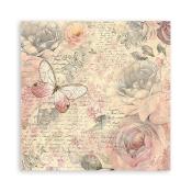 Paquete 4 hojas de Tela 30x30 cms. Stamperia Shabby Rose