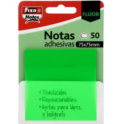 Notas Adhesivas Traslúcidas Verde Fluor FixoNotes